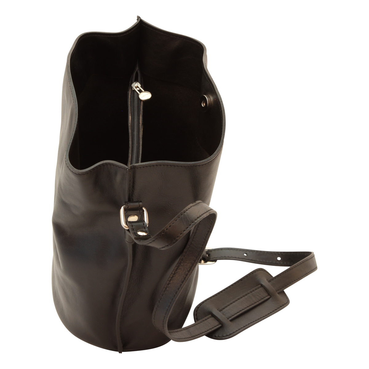 Cowhide leather shoulder bag - Black | 205489NE US | Old Angler Firenze