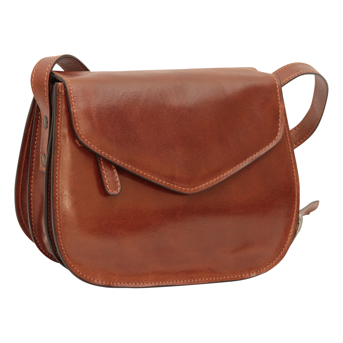 Full grain calfskin shoulder bag - brown | 209605MA | EURO | Old Angler Firenze