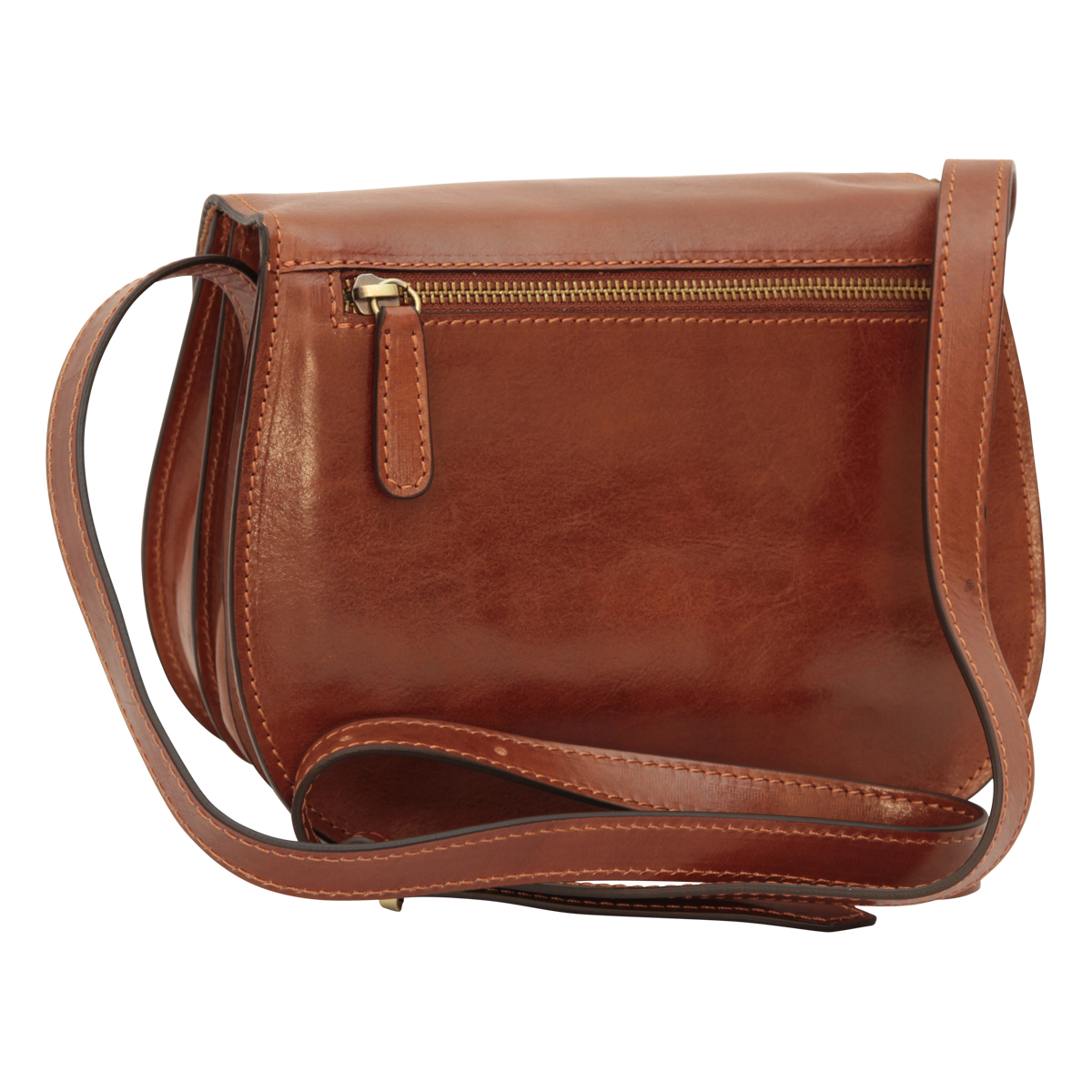 Full grain calfskin shoulder bag - brown | 209605MA US | Old Angler Firenze