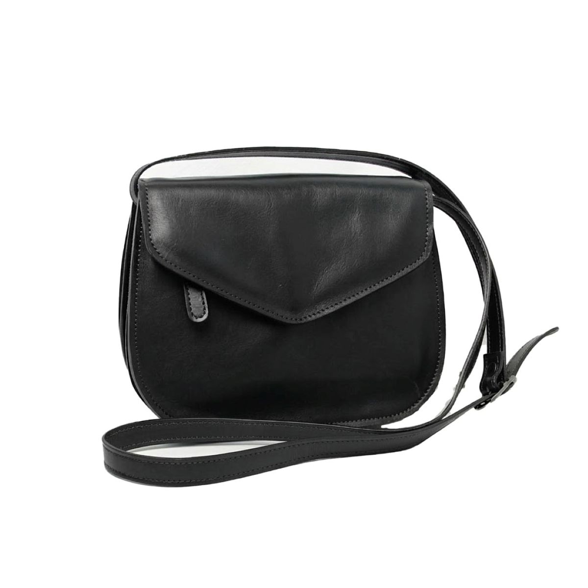 Full grain calfskin shoulder bag - Black