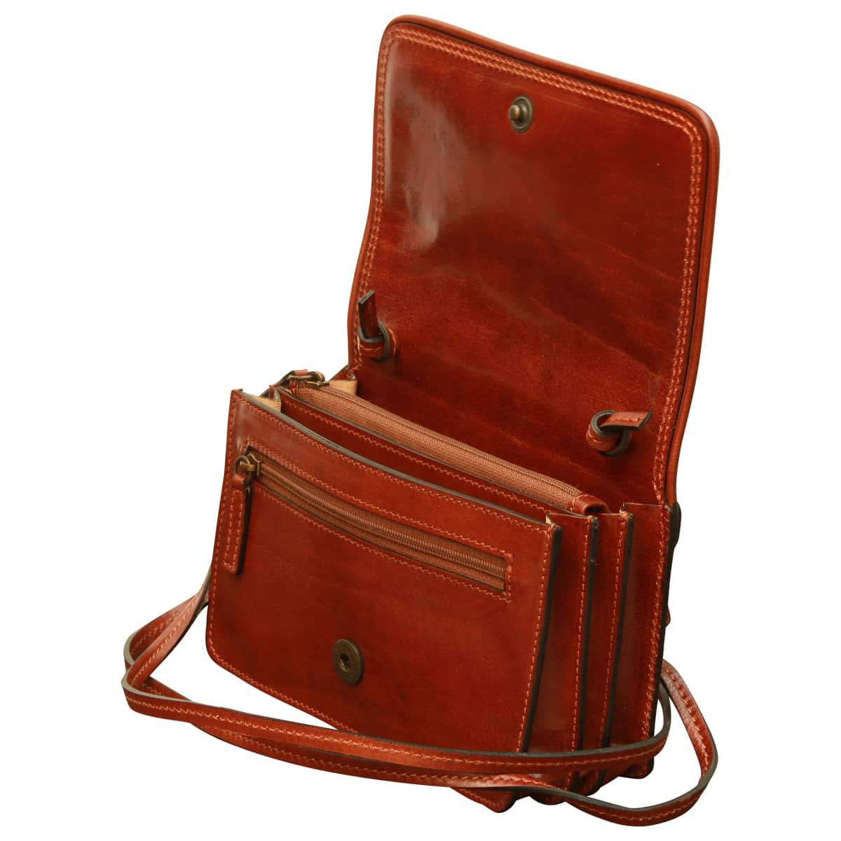 Small leather cross body bag - Brown | 407805MA US | Old Angler Firenze