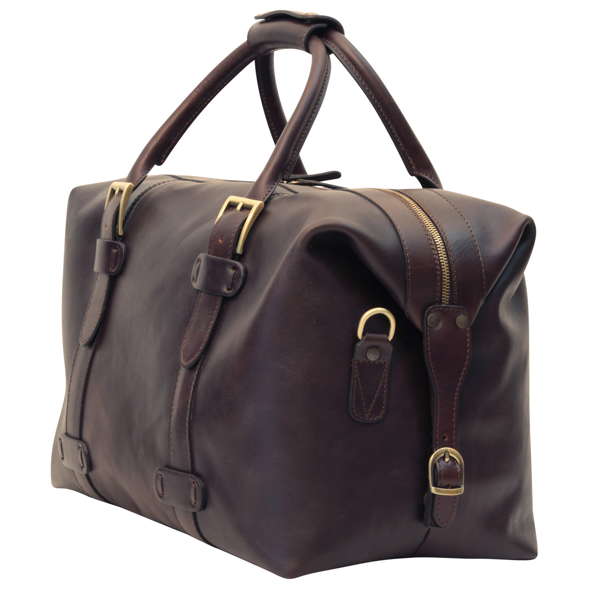 Cowhide leather Travel Bag - Dark Brown | 410689TM US | Old Angler Firenze