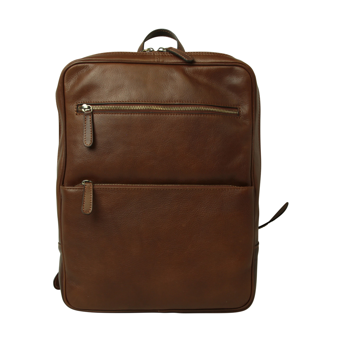 Leather backpack with trolley strap