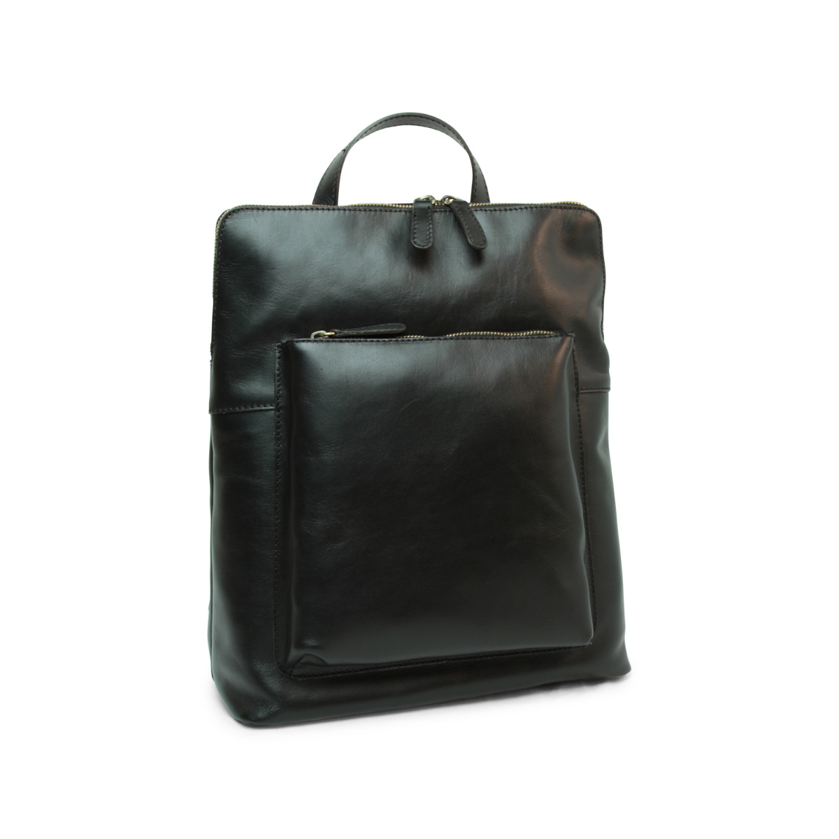 Full grain leather back pack - Black