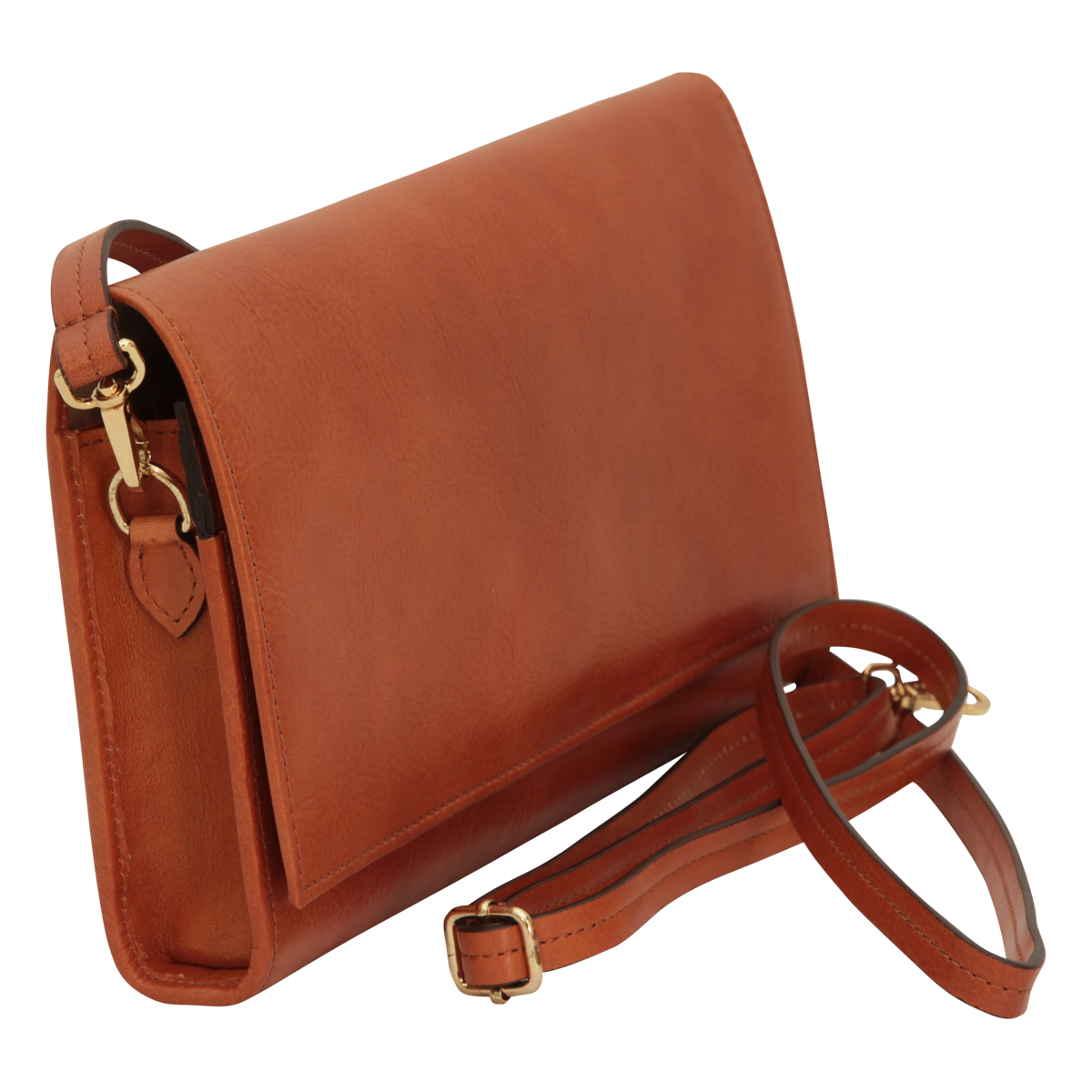 Full grain calfskin shoulder bag . Brown coloniale | 556889CO | EURO | Old Angler Firenze