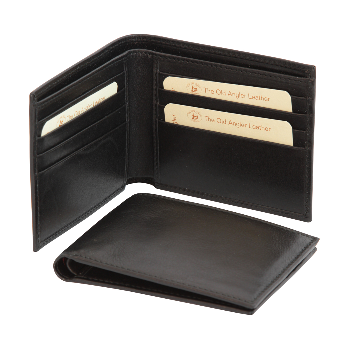 Leather bifold wallet for man with RFID