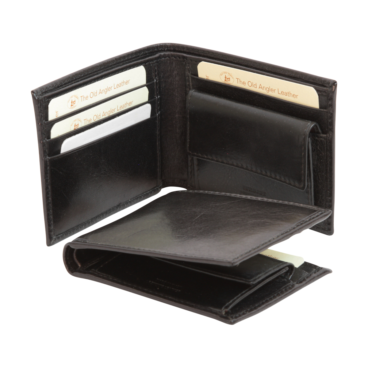 Leather wallet with RFID - Black