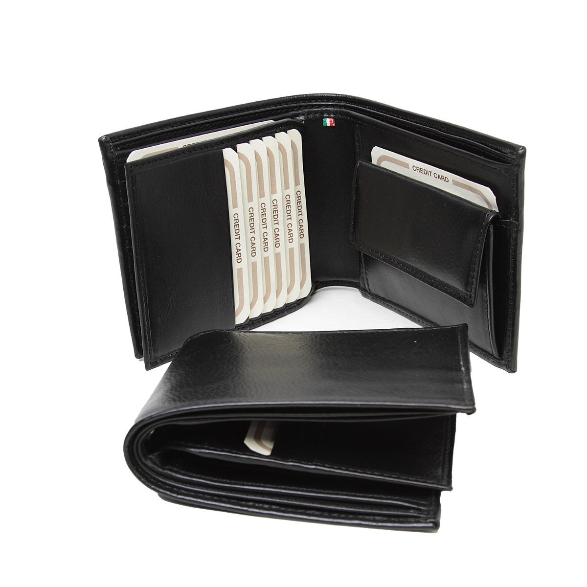 Leather wallet with card holder and RFID