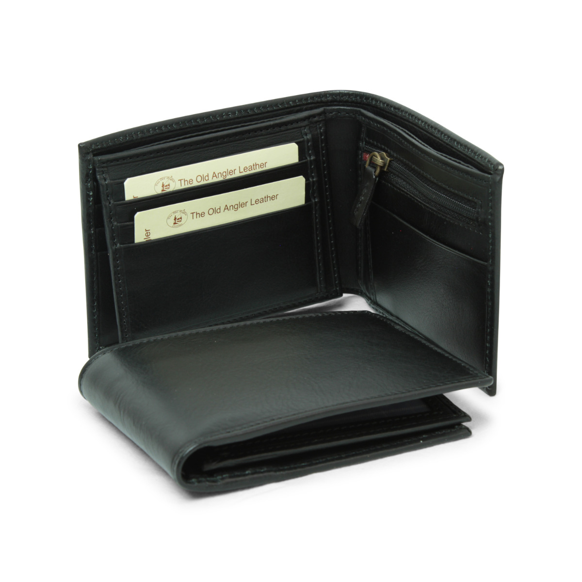 Leather wallet with coin pocket and RFID
