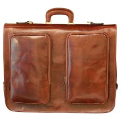 Vachetta leather garment bag - Brown