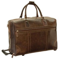 Oiled Calfskin leather duffel bag - Dark Brown
