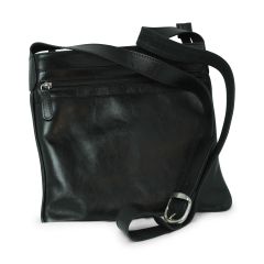 Leather cross body bag - black