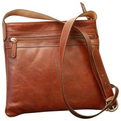 Leather Cross Body Bag - Brown