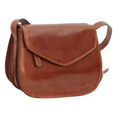 Full grain calfskin shoulder bag - brown