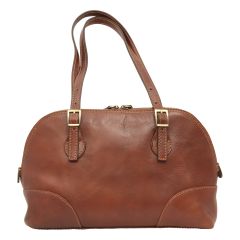 Leather hand bag - brown