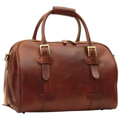 Cowhide leather duffel bag - Brown