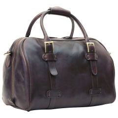 Cowhide leather duffel bag - Dark Brown
