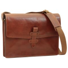 Leather messenger bag - Brown