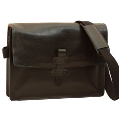 Leather messenger bag - Black