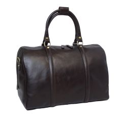 Full grain leather duffle bag - dark brown