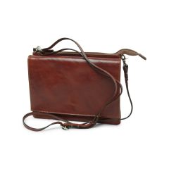 Full grain leather shoulder bag - brown