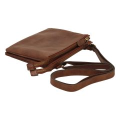 full-grain calfskin leather shoulder bag - Brown