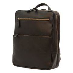 Leather backpack - black