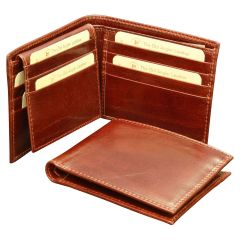 Leather Bifold Wallet - Brown with RFID