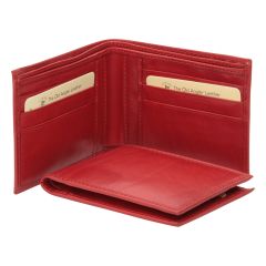 Leather bifold wallet - red