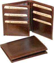 Cowhide leather trifold wallet - Brown