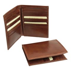 Cowhide leather bifold wallet - Brown
