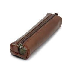 Leather pen holder - brown