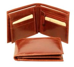 Men's leather wallet with coin pocket - Brown