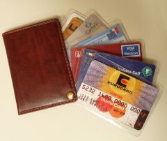 Porta carte di credito a ventaglio in pelle