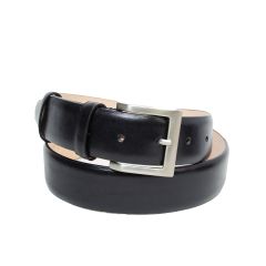 Leather belt wide 1,57" - black