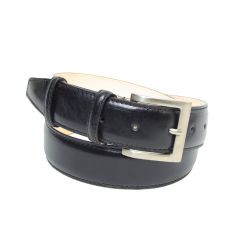Leather belt wide 1,57" - black 5142