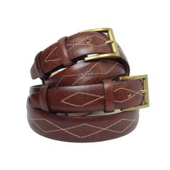 Leather belt wide 1,38 " -  brown 5144