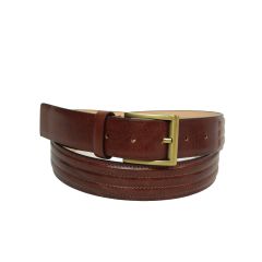 Leather belt wide 1,38" - brown 5146