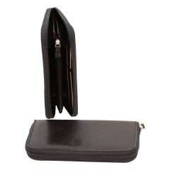 Wallet with interior coin pocket - Black