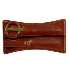 Leather Letter Opener and Scissor Set - Brown
