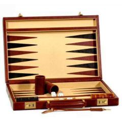 Leather backgammon set - Brown