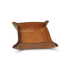 Leather valet tray - colonial