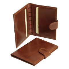 Wallet with snap closure - Brown
