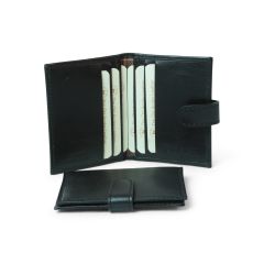 Wallet with snap clousure - black with RFID