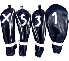 Selective Leather Head Covers - Navy/White