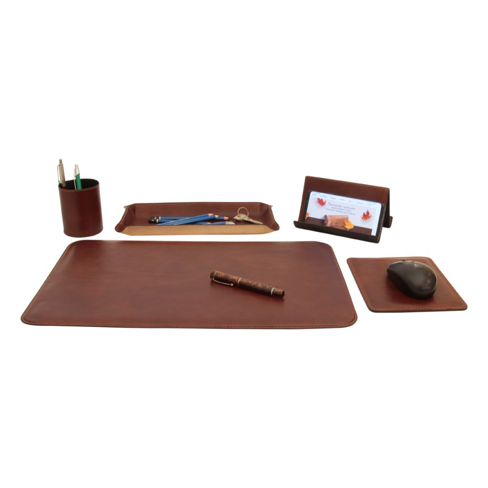 Set da scrivania in pelle | 769089MA | Old Angler Firenze